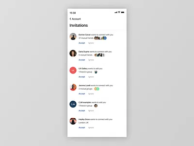 Figma #DailyUI #078 Pending Invitation app app concept dailyui design figma flat interface pending invitation social app ui ux
