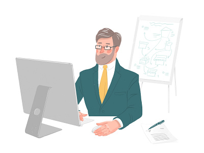 A director charactedesign character concept director dry brush illustration ipad pro procreate web illustration