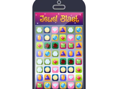 Mobile game Jewels design game app illustration ui vector