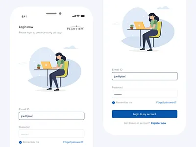 Login page colors illustration login ux webdesign