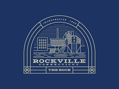 Rockville Badge americana badge badge design badge hunting badge logo badge logo design badgedesign city connecticut ct design illustrator line art logo logo a day logo design logo inspirations mill rockville vector