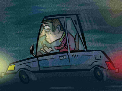 hate driving at night characterdesign clipstudio illustration