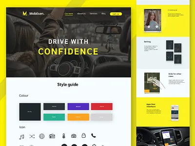 Mobilsen - Smartcar landing page. dashboard dashboard ui design landing page ui ux web