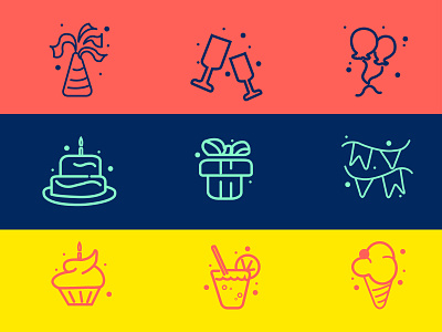 Party Icon Set icon icon set party party hat