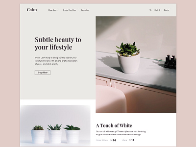 Plants by Calm artistic calm color creative design flower gallery interior layout pastel payment photo photography plants simple typography ui ux web website