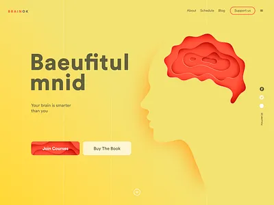 dailyui #3 brain bright challenge courses cta dailui illustraion landing landing page smart typogaphy ux ui web website
