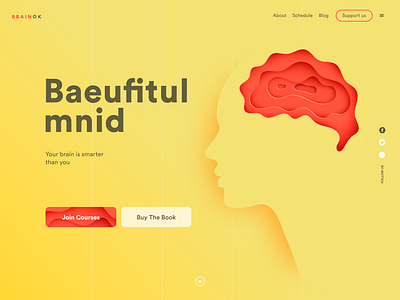 dailyui #3 brain bright challenge courses cta dailui illustraion landing landing page smart typogaphy ux ui web website