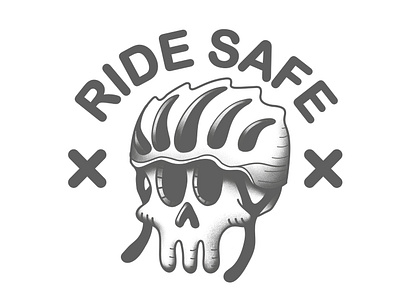 Safety First bike cycling cyclist grain grit helmet noise ride safe safety skull sticker texture