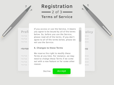 Terms of Service | Daily UI #089 daily ui daily ui 089 dailyui 89 terms of service tos ui