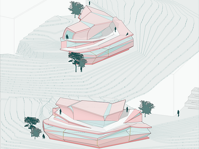 Final Iso Views animation architecture branding design draw final illustration logo museum peel plan pratt topo topography typography