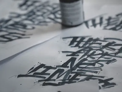 There are no limtis - Sketches behindthescenes callgraphy calligraphy design graphic art graphic design illustration lettering process sketch sketches snooze snoozeone type typography