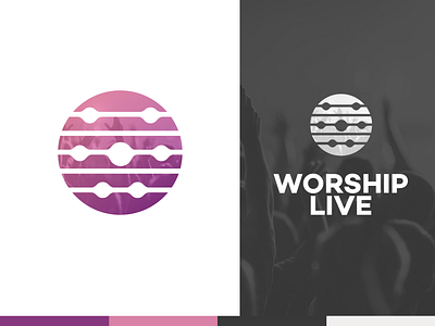 Worship Live - Logo brand branding circles guitar lines logo modern music ui ux w worship