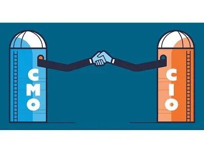 Sharing Data II artificial intelligence blog business cio cmo editorial art handshake silo vector