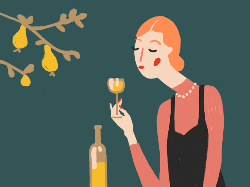 Girl with cider animation gif cider girl glass bottle green illustration motion motion design