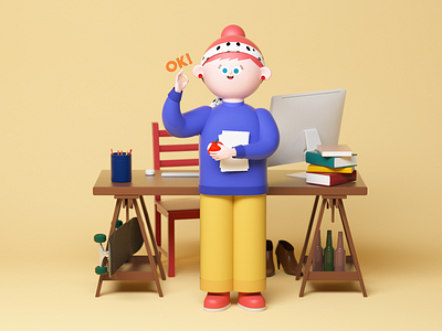 Okay girl👌🏼 2019 animation book design branding c4d character character boy character designer christmas cinema4d design graphic illustration poster rain rainbow rainy boy website 캐릭터 디자이너 캐릭터 디자인