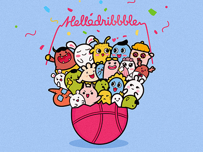 Hello dribibble design frist shot illustration