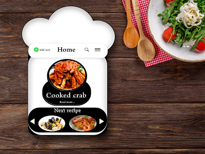 Daily UI # 40 - Recipe affinity designer chief cook hat cookbook cooking cooking app daily 100 challenge daily ui daily ui 40 food recipe recipe app sea sea food ui design