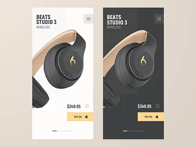 Beats Studio 3 app beats by dre concept design elegant headphones ios layout product responsive screen design simple sketch ui ux wireless