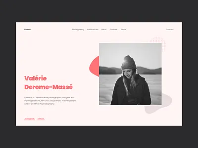 Valerie — Homepage clean color grid landing page layout photo photographer pink portfolio shape