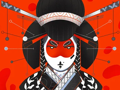 Geisha 3/3 - Full illu on my instagram animation art artsy artwork canada design digitalart drawing flatdesign france graphic graphicdesign illustration illustrator japan montreal motion posca sketch vector