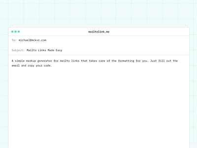 mailtolink.me design email app mailto side project ui