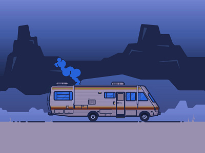 Yeah, science! breaking bad canyon crystal ship fleetwood illustration line illustration motorhome recreation vehicle rv rv illustration smoke vehicle