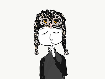 Shhh.... adobe illustrator draw apple pencil braided hair cartoon hair inspiration ipad nature owl secret winter