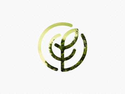 Leaves circle lanscape logoicon tree