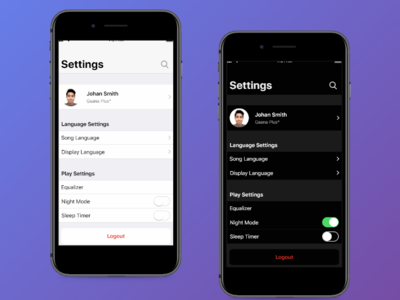 Mobile App Setting Page Design for iOS Daily UI Challenge #007 app apple dailyui dailyuichallange design dribbble inspiration interaction design ios iphone minimal shot sketch typography ui ui ux ux