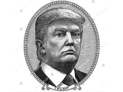 Donald Trump in the vintage style america american banknote currency dollar donald engraving etching ink leader money politician portrait president retro trump united states usa vector vintage