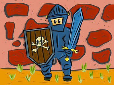 Hand drawn knight hand drawn hero illustration illustrator draw ipad knight