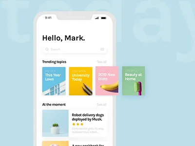 News Layout app article clean design layout mobile news ui ux web