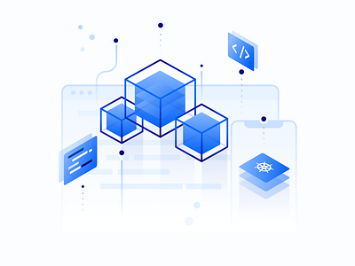 Web Apps Illustration apps boxes design development digital illustration isometric kubernetes ocean ui web