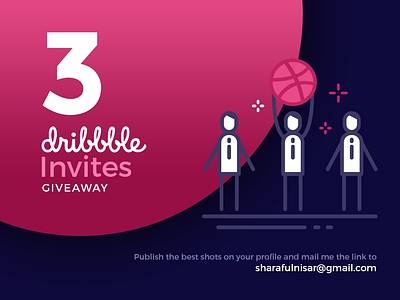 3 dribbble invites giveaway 3 invites design draft dribbble invites giveaway invitation graphic art graphic design icon design illustration invite design invite giveaway invites