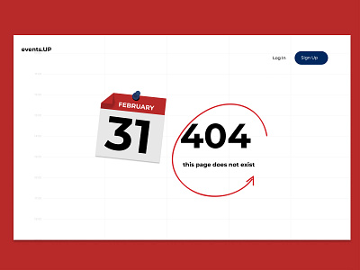 Daily UI challenge #008 — 404 Page 404 404 error calendar app dailyui dailyui008 error 404