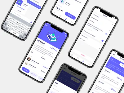 Mobile Design for Crypto Game app building crypto flat game interface mobile purchase realty sale service ui ux yoneg