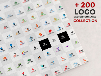 200 Logo Vector Template Set Collection download illustration logo logo design logo set logo templates mega logo collection vector logo vector logo templates