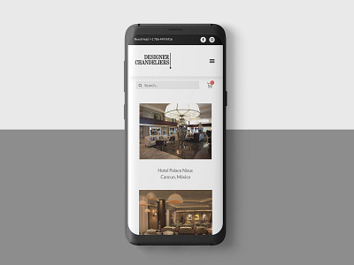 Designer Chandeliers - Mobile clean ecommerce mobile store ui ux web