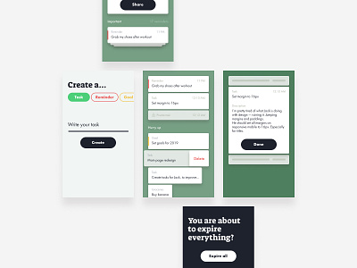 Task Are Mad app app concept concept experiment experimental expire green interface minimal simple task task app task management tracker ui