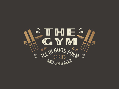 The Gym badge logo beer branding design graphic design identity illustration logo mark spirits type typography vintage vintage badge wordmark