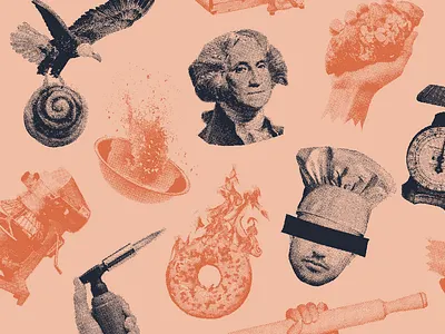 Bakery collage illustration bakery bakery brand grunge halftone illustration punk retro vintage