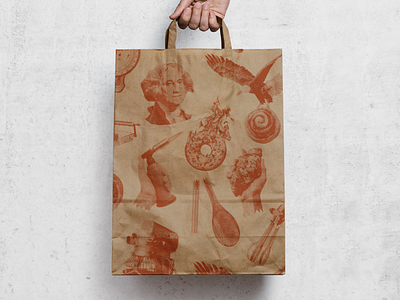 Bakery Take Away Bag american bakery bakery branding bakery logo brand identity collage half tone illustration paper bag punk retro vintage