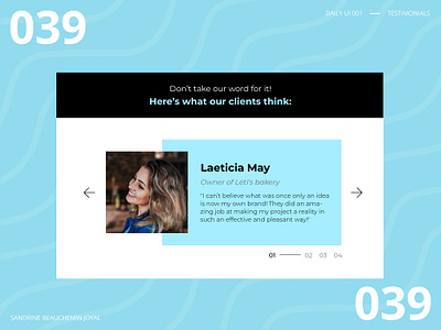 Daily UI 039 - Testimonials branding daily ui daily ui 039 dailyui design illustration testimonials ui ux vector