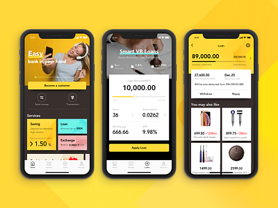 Virtual bank bank card icon loans 应用 设计 金融