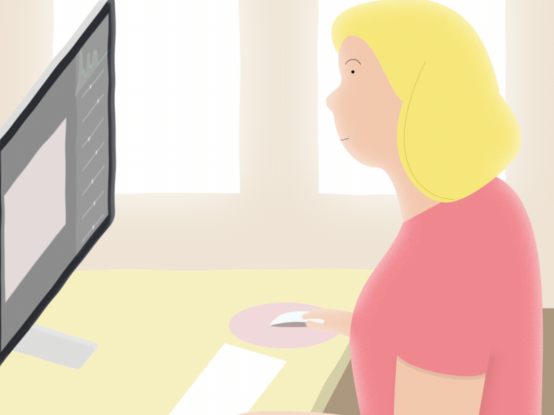 Katelyn 2d 3d adobe after computer corporate effects flat hair illustration joysticksandsliders motion rubberhose ui woman