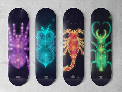 Inseptidus Vertical Decks adobe ai branding brush design illustration illustration art neon neon light photoshop procreate procreate app shapes skate skate board skate deck skate or die vector