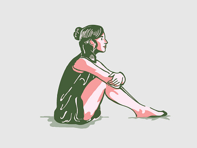 Stillness character design design girl graphic design illustration simple vector