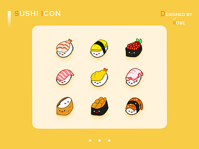 Sushi Icon app cute art design flat icon photoshop ui