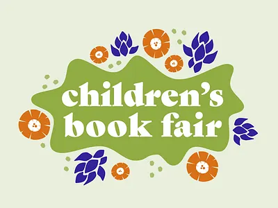 Children's book fair branding digital drawing floral illustration logo typography vector