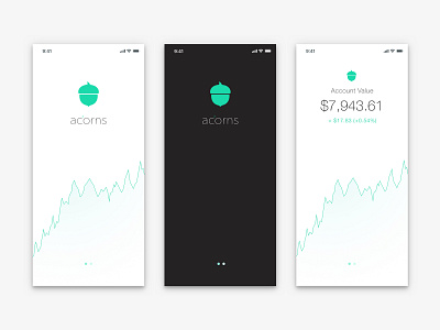 Acorns clean finance ios ios design minimal modern ui uidesign user interface design